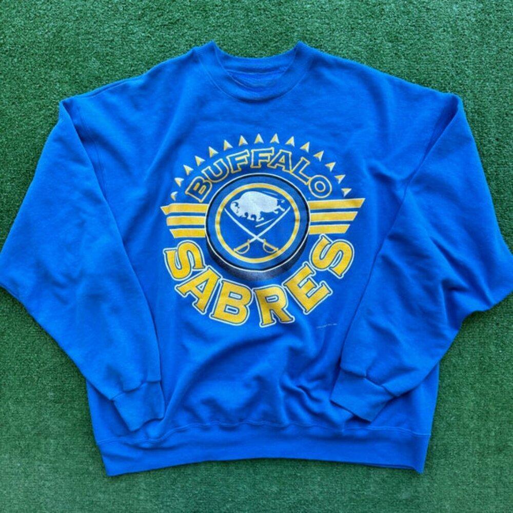 Buffalo Sabres Crewneck Sweatshirt Royal Blue Retro